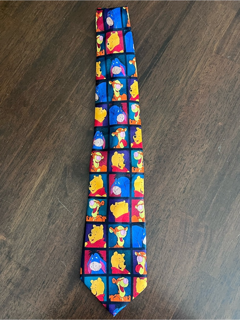 Winnie the Pooh Character Grid Blue Novelty Men's Tie